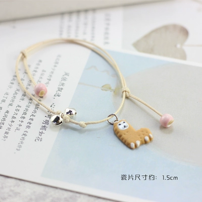 "Pet nhỏ dễ thương" Handmade Sen Cartoon Braid Bracelet Nữ Bell Vòng đeo tay bằng gốm đơn giản Phụ kiện gốm