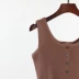 2018 mùa hè mới Hàn Quốc phiên bản của dệt kim rốn chủ đề ngắn vest cardigan Slim hoang dã không tay áo T-Shirt