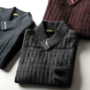 60% nhung 40% len len nam mùa đông dày ấm kinh doanh áo len giản dị áo len nam cổ chữ V áo gile nam
