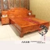 Giường đôi gỗ nguyên khối Nam Elm 1,8m giường phong cảnh Trung Quốc khắc 1,5m giường Ming và Qing đồ cổ - Giường
