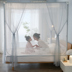 Giường ngủ lưới chống muỗi thả nhà công chúa gió đôi yurt 1,5m1,8 giường 幔 khung dây kéo - Lưới chống muỗi màn chụp chống muỗi gấp gọn Lưới chống muỗi