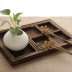 Phong cách Nhật Bản rắn gỗ đốt paulownia khay trà khay trà bằng gỗ khay trà bảy mảnh hình chữ nhật khay gỗ kết hợp khay ăn nhẹ