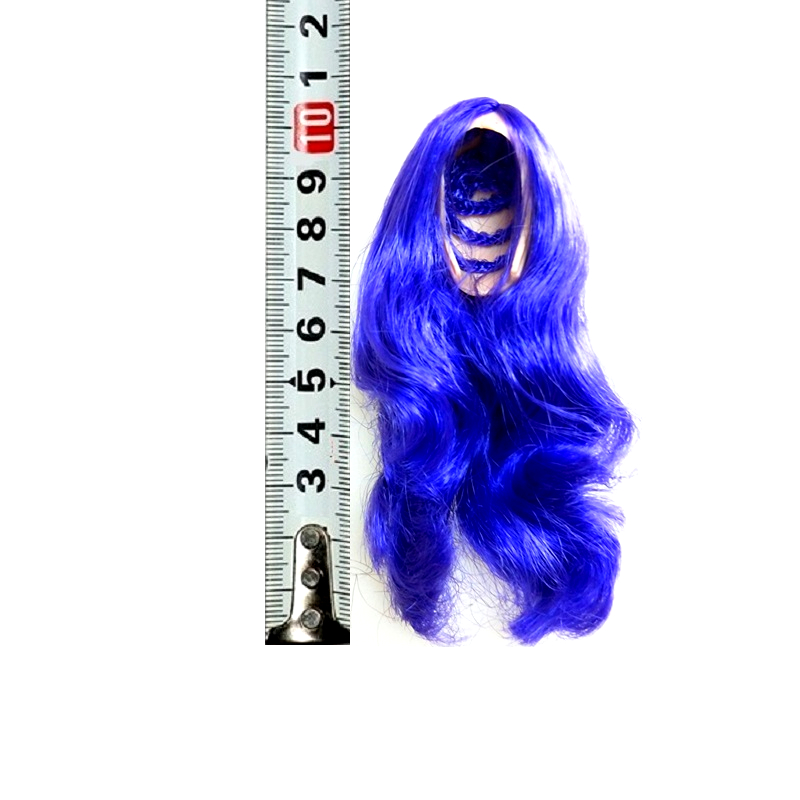 14 Blue Curly Hair1 / 6 Man soldier female Head carving Hair cover Wigs fit ymtoysgactoyskumik1 : 6 female Head carving change head