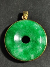 Украшения на шею 清代老翡翠平安扣挂件玉坠吊坠，纯天然翡翠a货正品放漏价99包邮