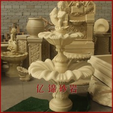 Панель из песчаника 玻璃钢砂岩雕塑/酒店别墅室内外园林景观装饰摆件-天使抱鱼喷水池