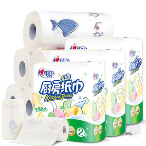 心相印厨房用纸4/6卷吸油纸厨房油炸家用纸巾卷纸擦手纸卫生纸