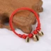 Kích thước có thể điều chỉnh lớn tiger head chuông đồng red rope bracelet vòng chân bé bé toddler chuông