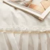 Chất liệu cotton satin 60s phù hợp với bốn mảnh ren công chúa đơn giản cotton 1,8m đôi màu sắc rắn - Bộ đồ giường bốn mảnh