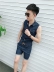 2018 mùa hè của nam giới Hàn Quốc phiên bản thiết lập tinh thần xã hội chàng quần short jeans hai mảnh thanh niên bộ quần áo