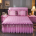 Châu âu chần giường váy mảnh duy nhất ren giường trải giường đặt dày màu rắn xù chống trượt nệm bìa 1.8 m1.5 Váy Petti