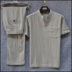 Trung quốc phong cách mùa hè phần mỏng phù hợp với vải lanh Tang phù hợp với nam ngắn tay t-shirt cotton và linen shirt kích thước lớn lỏng trung niên Hanfu Bộ đồ