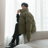 Зимняя трендовая черная куртка, (в наличии на складе), увеличенная толщина, в корейском стиле, свободный крой