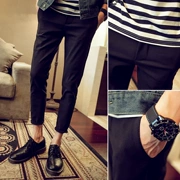 Mùa hè quần âu nam Nhật Bản Quần mỏng chân mỏng xu hướng quần đen nhỏ phù hợp với quần trẻ chín điểm