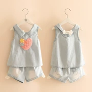 Baby 2019 hè Hàn Quốc phiên bản mới cho bé gái yêu ba chiều vest vest ngắn phù hợp với tz-1685 - Phù hợp với trẻ em