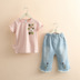 Baby Set 2019 Summer New Girls Children Wear Children thêu T-shirt Jeans tz-4386 - Quần jean thoi trang tre em Quần jean