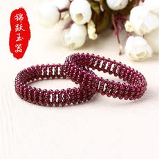 Украшения на руку 锦跃玉器 天然紫牙乌石榴石手链单圈手工编织水晶手排饰品礼物