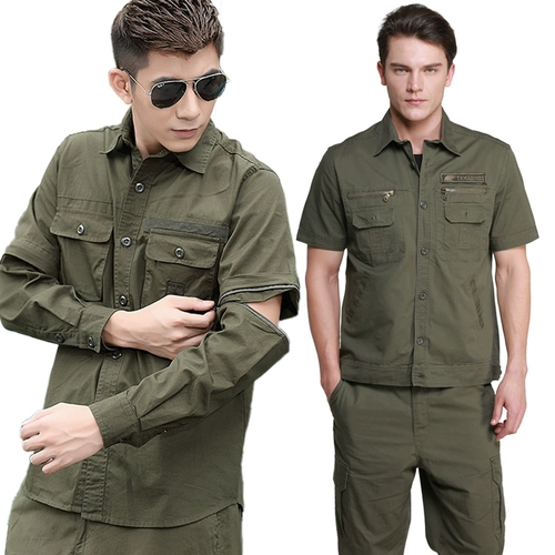 Летний лонгслив для работы, нарукавники, хлопковый комплект, короткий рукав