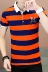 Mùa hè nam ngắn tay áo thun cotton Ve áo Polo với cổ áo sọc nửa tay áo thun Xu hướng nam mặc - Polo aso polo Polo