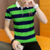 Mùa hè nam ngắn tay áo thun cotton Ve áo Polo với cổ áo sọc nửa tay áo thun Xu hướng nam mặc - Polo store t shirt Polo