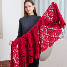 услуги аксессуары дизайн 朝颜披肩围巾diy视频讲解教程及电子图解手工编织礼物定制