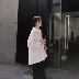 Mùa xuân Hàn Quốc tính khí sang trọng đơn ngực bên thiết kế dây đeo lỏng thanh lịch màu rắn dài tay áo sơ mi nữ bên ngoài mất sơ mi họa tiết dài tay nữ Áo sơ mi
