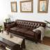 phòng sáp dầu sofa da da sống retro nông thôn Mỹ một Da Mỹ lớp nhỏ đầu tiên của da ba gió công nghiệp - Ghế sô pha ghế sofa mây Ghế sô pha