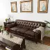 phòng sáp dầu sofa da da sống retro nông thôn Mỹ một Da Mỹ lớp nhỏ đầu tiên của da ba gió công nghiệp - Ghế sô pha