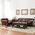phòng sáp dầu sofa da da sống retro nông thôn Mỹ một Da Mỹ lớp nhỏ đầu tiên của da ba gió công nghiệp - Ghế sô pha ghế sofa mây Ghế sô pha