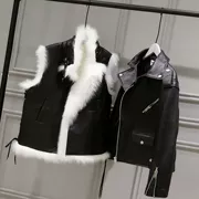 2018 mới giả con cáo lông lông da lông thú áo khoác nữ xe máy quần áo vest hai bộ thủy triều