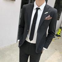 Dongdaemun Suit Suit Nam Slim Hàn Quốc Ăn mặc giản dị Xu hướng ăn mặc đẹp trai Thanh niên nhỏ Suit Anh - Suit phù hợp quần nam