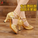 Золотые блестки для ногтей, обувь, летние профессиональные сандалии, танцующие туфли, мягкая подошва