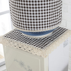 Чехол для кулера 饮水机罩防尘罩水桶套格子田园韩版蕾丝饮水机罩2件套 饮水机套