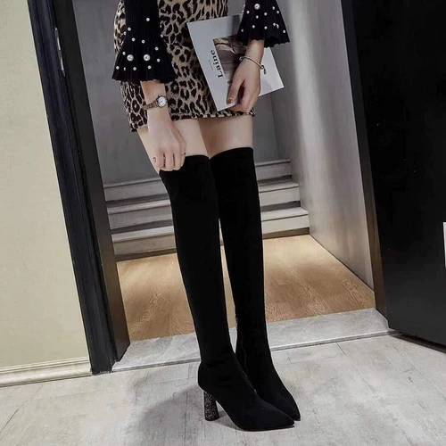 Эластичные демисезонные высокие сапоги, по фигуре, 2020