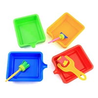 Mẫu giáo giáo dục sớm tổ chức bốn màu khay sơn DIY nguồn cung cấp bức tranh cốc nhựa tip miệng màu lon 4 shop đồ chơi trẻ em