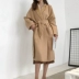 Áo khoác lông cừu Hepburn nữ dài buông dài 2018 mới thu đông 2014 phiên bản Hàn Quốc của áo khoác lông nữ hai mặt Áo len lót đôi