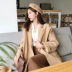 Áo khoác lông cừu Hepburn nữ dài buông dài 2018 mới thu đông 2014 phiên bản Hàn Quốc của áo khoác lông nữ hai mặt Áo len lót đôi