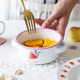 Bobao Original Strawberry Heart Series серия эмалевой посуды Эмалевая фарфоровая чаша Дети пьют водяной чашка клубничная чаша эмалевая тарелка