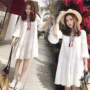 Phụ nữ mang thai mùa hè ăn mặc thời trang 2018 Hàn Quốc phiên bản của chiếc áo mới trong phần dài voan lỏng phụ nữ mang thai váy triều mẹ váy bầu mùa hè