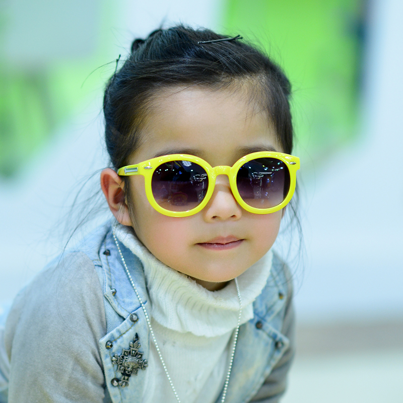 圆框儿童眼镜墨镜太阳镜男女童防紫外线韩国潮宝宝小孩蛤蟆镜