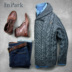 Dày đan dày quần áo len giá trị InPark retro lỏng lẻo với kích thước lớn nam xanh trái cây cổ áo xoắn que kim áo Cardigan