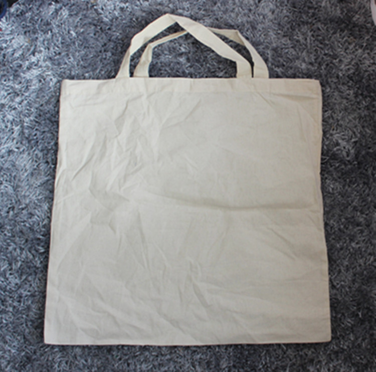 米白色外贸日韩空白纯色帆布单肩包女袋棉手绘涂鸦手提包DIY环保购物袋