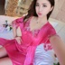 Bộ đồ ngủ dành cho nữ mùa hè Ice Silk Set tay áo ngắn hai mảnh Quần lửng ngủ gợi cảm Hàn Quốc Dịch vụ nhà tươi mát dành cho người lớn váy mặc ở nhà Đêm đầm