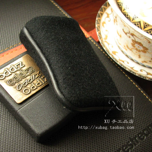 [XU手工定制手绣中文个性打火机套黑呢适用于zippo都彭等纪念推荐]