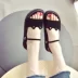 Mùa hè 2018 phiên bản Hàn Quốc mới của chàng sinh viên hoang dã một đôi giày hai đôi giày La Mã cổ tích Hồng Kông cổ tích sang trọng đôi dép nữ dép cói Sandal