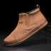 Giày bốt nam 2018 mới giúp Martin thấp giày bốt da đen giản dị cộng với nhung ấm áp cho nam ủng lười tuyết giày bảo hộ lao động nam Giày ống