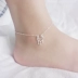 S925 sterling bạc vòng chân nữ retro Trung Quốc phong cách khóa đồng tâm dài cuộc sống khóa chân vòng chân nhẫn thời trang bạn gái món quà may mắn - Vòng chân lắc chân nữ đẹp Vòng chân