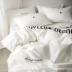 Bắc âu đơn giản bông trắng thư tình rửa bông thêu bốn mảnh cotton quilt cover sheets giường đôi