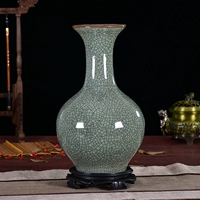 Джингджэнь керамическая древняя официальная официальная печь для трещины глазурная бутылка цветочная бутылка Домохозяйство