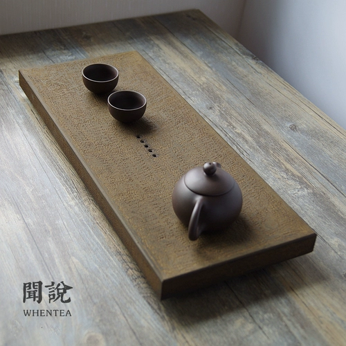 Вэнь, скажем, | Натуральный камень Wujin камень японского стиля антикварная ржавчатка железо в качестве старого каменного чайного подноса домашний чайный чайный чай