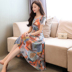2018 mô hình vụ nổ mùa hè mới Hàn Quốc phiên bản của mỏng giảm béo không thường xuyên váy dài là mỏng thời trang in váy nữ đầm nhún eo che bụng Váy eo cao